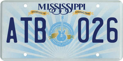 MS license plate ATB026