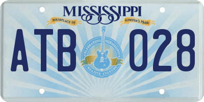 MS license plate ATB028