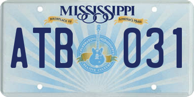 MS license plate ATB031