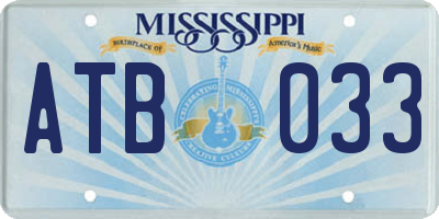 MS license plate ATB033