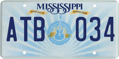 MS license plate ATB034