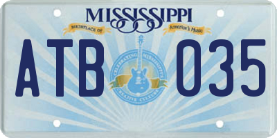MS license plate ATB035
