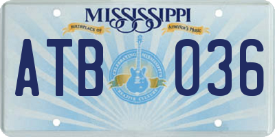 MS license plate ATB036
