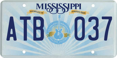 MS license plate ATB037