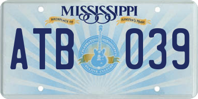 MS license plate ATB039