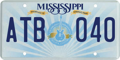 MS license plate ATB040