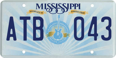 MS license plate ATB043