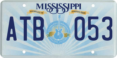 MS license plate ATB053