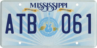 MS license plate ATB061