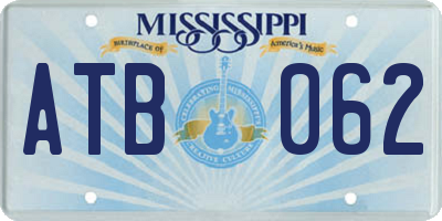 MS license plate ATB062