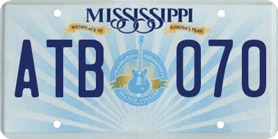 MS license plate ATB070