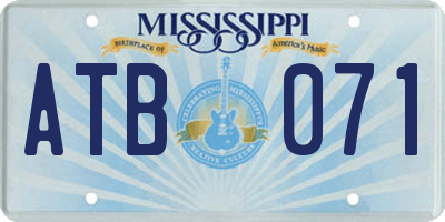 MS license plate ATB071