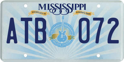 MS license plate ATB072
