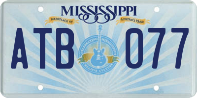 MS license plate ATB077