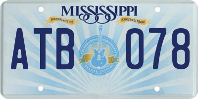 MS license plate ATB078