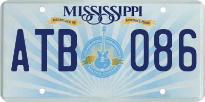 MS license plate ATB086