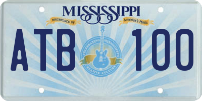 MS license plate ATB100