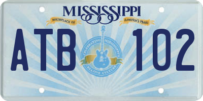 MS license plate ATB102