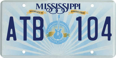 MS license plate ATB104