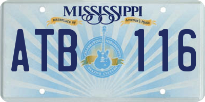 MS license plate ATB116