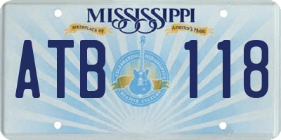 MS license plate ATB118