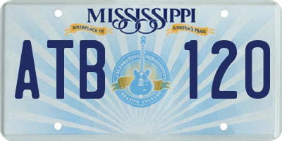 MS license plate ATB120