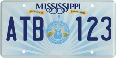 MS license plate ATB123