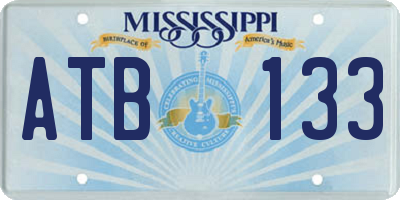 MS license plate ATB133