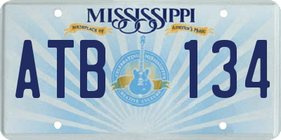 MS license plate ATB134