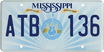 MS license plate ATB136