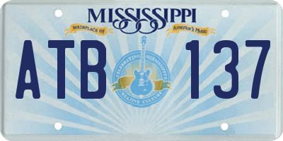 MS license plate ATB137