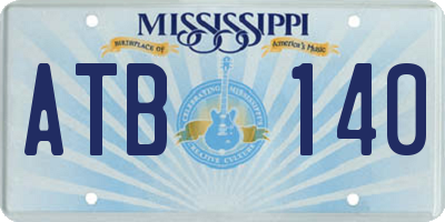 MS license plate ATB140
