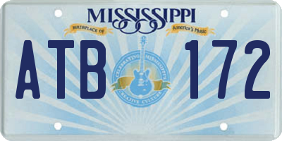 MS license plate ATB172