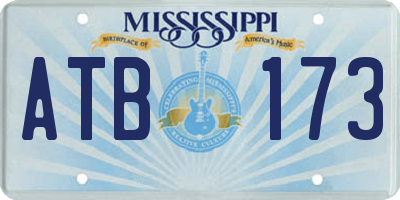 MS license plate ATB173