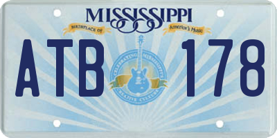 MS license plate ATB178