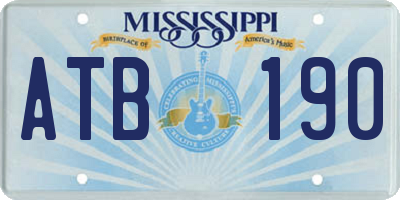 MS license plate ATB190