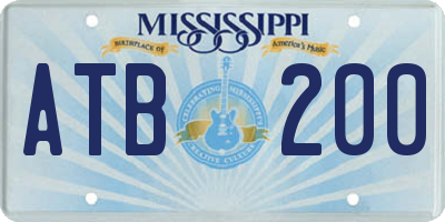 MS license plate ATB200