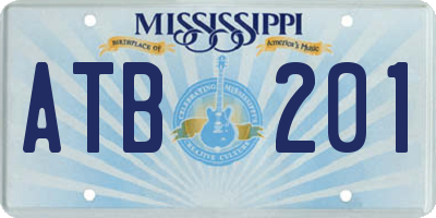 MS license plate ATB201
