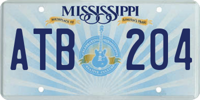 MS license plate ATB204