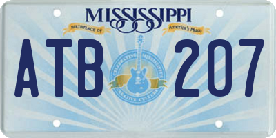 MS license plate ATB207