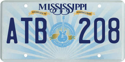 MS license plate ATB208