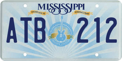 MS license plate ATB212