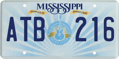 MS license plate ATB216