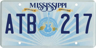 MS license plate ATB217