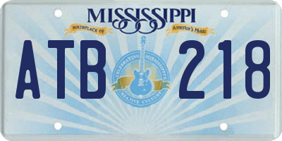 MS license plate ATB218