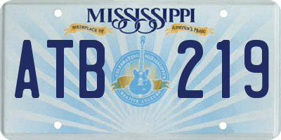 MS license plate ATB219