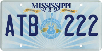 MS license plate ATB222