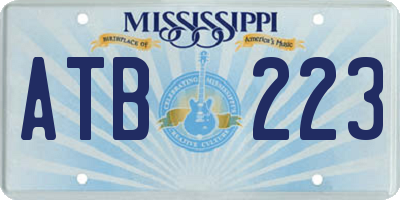 MS license plate ATB223