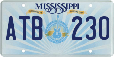 MS license plate ATB230