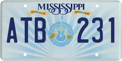MS license plate ATB231